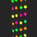 Vibrant fluorescent neon paper star garland hanging decoration for night glow party decor - Standard Star Paper Garland / 3 Meters