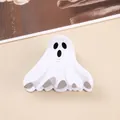 Cute white ghost hair claw clip with glitter accents for creative Halloween styling - Ghost