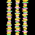 Neon color rectangular paper garland for birthday party decorations, 3 meters long - Mixed Rectangle Paper Garland / 3 Meters