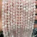 Facettierte rosa Naturkristallperlen für die DIY-Schmuckherstellung Zubehör-Set. - Madagaskar Rosenquarz