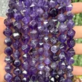 Facettierte lila Naturamethyst-Steinperlen für DIY-Schmuckherstellung und Armbandzubehör - Amethyst