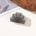 Halloween dark style shark clip with sparkling silver glitter spider web pattern - Little Spider Web