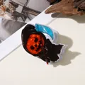 Spooky Halloween Pumpkin Grim Reaper hair claw clip with scythe in black and orange - Pumpkin Head Reaper