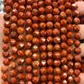 Hochwertige facettierte rote Jaspis-Natursteinperlen für handgefertigten DIY-Schmuck - Roter Jaspis