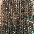 Natürliche rauchgraue facettierte Rundsteinperlen für die DIY-Schmuckherstellung - Eis-Obsidian