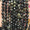 Hochwertige facettierte schwarze Obsidian-Rundperlen für DIY-Schmuckherstellung - Goldobsidian