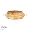 Natural picture stone double-hole connector for DIY jewelry necklaces and bracelets - Dual-Hole Connector / Picture Stone
