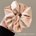 Oversized champagne satin scrunchie hair tie with soft silky texture and 15cm diameter - 13cm / Champagne