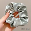 Coletero grande de satén gris plateado con 11 cm de diámetro para peinado mujer - 11cm / Verde Aoki