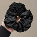 Coletero gigante de satén negro con acabado brillante y 15 cm de diámetro grande - 17cm / Negro