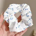 Coletero blanco extragrande con lindo patrón de arándanos azules para peinados estéticos - Estampado de Cereza Azul / 9cm