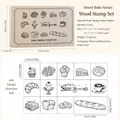 13-teiliges Sweet Bake Holzstempel-Set mit Brot-Motiven für DIY-Journale und Scrapbooking - Süße Bäckerei Serie / 13-teiliges Set