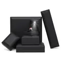 Coffret à bijoux noir mat haut de gamme avec spot LED pour bagues et pendentifs - Boîte à Bague (6.5x6x5cm) / Noir