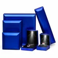 Premium LED-Schmuck-Geschenkbox-Set in Königsblau für Ringe und Halsketten, mattiert - Anhängerbox (9x7x3.3cm) / Blau