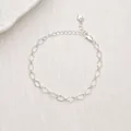 Collar de cadena minimalista bañado en plata con extensión ajustable de 15+5cm - Pulsera (XL0635) / Plateado