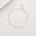 Minimalist silver-plated chain necklace with 15+5cm adjustable extension - Bracelet (XL0635) / Silver
