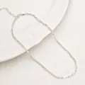 Elegante collar de cadena minimalista chapado en plata para mujer con longitud ajustable - Cadena de Clavícula (XL0636) / Plateado