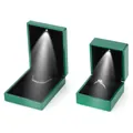 Luxury green LED jewelry box set for rings and necklaces with spotlights - Glossy Green