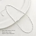 Elegant silver-plated copper bead necklace with adjustable 36+5cm extension chain - Clavicle Chain (XL0638) / Silver