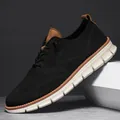 Lightweight and breathable men's black knit slip-on loafers with durable white sole - 40 / Black