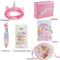 Coffret cadeau licorne en peluche avec papeterie et accessoires pour filles et sac - Coffret Cadeau Accessoires de Carnet Licorne