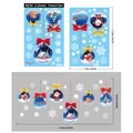Set statische kerststickers voor ramen met ontwerpen van kerstman, rendieren en sneeuwpoppen - Kerststickers Set (BQ782AB)