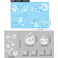 Kerst raamstickers set met kerstman rendier en sneeuwvlokken afmetingen overzicht - Klassieke Kerstpatroon Set (BQ851ABCD)