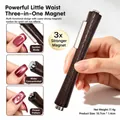 Professional 3-in-1 cat eye nail art magnet tool with wooden handle for salon use - Waist 3-in-1 Magnet / Natural Wood Color