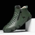 Handgenähte dunkelgrüne Damen-Stiefeletten mit weicher Sohle und Reißverschluss - 38 / Flache Halbschuhe (7003) / Grün