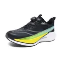 Chaussures de course légères en mesh avec boucle rotative pratique, noir et jaune - 38 / Noir Éclatant 9k