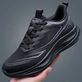 Fashionable breathable black mesh men's running shoes featuring lightweight design - 38 / All Black Mesh