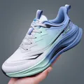 Men's breathable lightweight mesh running shoes featuring a blue and mint green gradient design - 38 / Grey and Green Mesh
