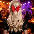 Rote Fledermaus-Haarklammer mit Spinne-Anhängern für Halloween-Partys - Rote Fledermaus mit Quaste
