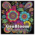 GeoBloom Mandala Malbuch für Erwachsene mit bunten Blumenmustern auf schwarzem Cover - 20x20cm / GeoBloom (MJ035)