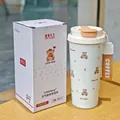 Süßer Bärenmuster Edelstahl Kaffeebecher mit 500ml Fassungsvermögen - 500ml / Cartoon Bär Stil (DD3122) / Braun