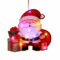 Leuchtende Weihnachtsmann Türdekoration mit bunten LED-Lichtern und Größenangaben - Weihnachtsmann-Stil