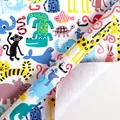 Vibrant cartoon animal gift wrapping paper features a grid pattern for easy cutting - Birthday Series-Cartoon Animals / 0.43*3m