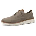 Men's khaki fly-knit casual shoes with breathable mesh and white lightweight sole. - 40 / Khaki