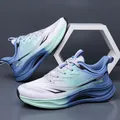 Zapatillas ligeras de malla transpirable para hombre en degradado blanco y azul - Gris y Verde Malla