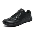 Professional black wide-toe outdoor hiking sneakers and stylish sports trainer shoes - Black