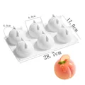 Professionelle Pfirsich-Silikonform mit 6 Mulden, 28,7 x 17 cm, für Mousse und DIY-Backen - 6-Loch Pfirsich