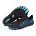 Professional quick-dry outdoor water shoes for beach and swimming in black and blue color - 38 / Black (A608 Black)