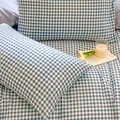 Blue and white checkered pillowcase set for student dormitory, minimalist ins style bedding. - Blue Plaid / 1 Piece (42x70cm)
