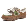 Brown suede and white mesh outdoor leisure sneakers with durable non-slip rubber soles - 38 / Suede Patchwork Style (6887) / Brown