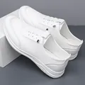 Breathable white mesh slip-on sneakers for men, lightweight summer casual walking shoes. - 38 / Style 1179 / White