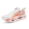 White and orange men's breathable mesh running shoes with rotary lacing system - 38 / Heartbeat