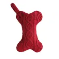 Chaussette de Noël tricotée en forme d'os rouge pour décoration de cadeau d'animaux - Forme d'os (ML-O1207B) / Rouge