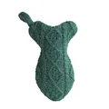 Chaussette de Noël tricotée en forme d'os vert foncé avec motif classique de torsades - Forme d'os (ML-O1208A) / Vert