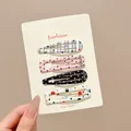 Cute set of 4 colorful polka dot and striped BB hair clips for girls' hair accessories - Classic Black and White Polka Dot Series / 4 Pieces/Pack-6cm / Black
