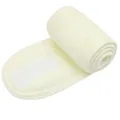 Soft off-white plush face wash headband with adjustable velcro strap for skincare - Off White